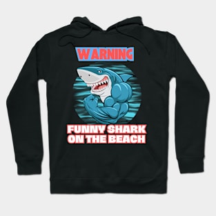 Funny Shark On Beach Hoodie